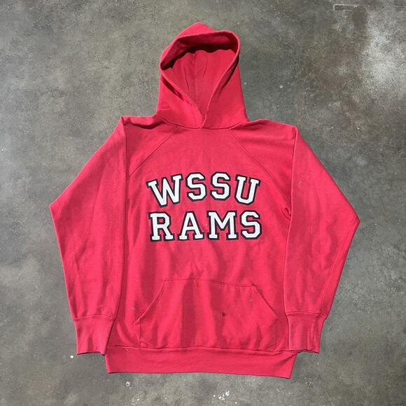 Vintage 70s Winston Salem State University Red Hoodie - Picture 1 of 5